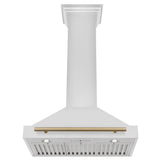 ZLINE 30 in. Autograph Edition Convertible Stainless Steel Range Hood with Stainless Steel Shell and Champagne Bronze Accents (KB4STZ-30-CB)