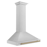 ZLINE 36 in. Autograph Edition Convertible Stainless Steel Range Hood with Stainless Steel Shell and Champagne Bronze Accents (KB4STZ-36-CB)
