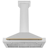 ZLINE 36 in. Autograph Edition Convertible Stainless Steel Range Hood with Stainless Steel Shell and Champagne Bronze Accents (KB4STZ-36-CB)