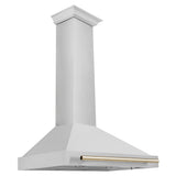 ZLINE 36 in. Autograph Edition Convertible Stainless Steel Range Hood with Stainless Steel Shell and Polished Gold Accents (KB4STZ-36-G)