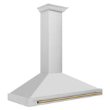 ZLINE 48 in. Autograph Edition Convertible Stainless Steel Range Hood with Stainless Steel Shell and Champagne Bronze Accents (KB4STZ-48-CB)
