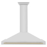 ZLINE 48 in. Autograph Edition Convertible Stainless Steel Range Hood with Stainless Steel Shell and Polished Gold Accents (KB4STZ-48-G)