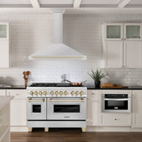 ZLINE 48 in. Autograph Edition Convertible Stainless Steel Range Hood with Stainless Steel Shell and Polished Gold Accents (KB4STZ-48-G)