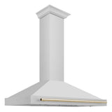 ZLINE 48 in. Autograph Edition Convertible Stainless Steel Range Hood with Stainless Steel Shell and Polished Gold Accents (KB4STZ-48-G)