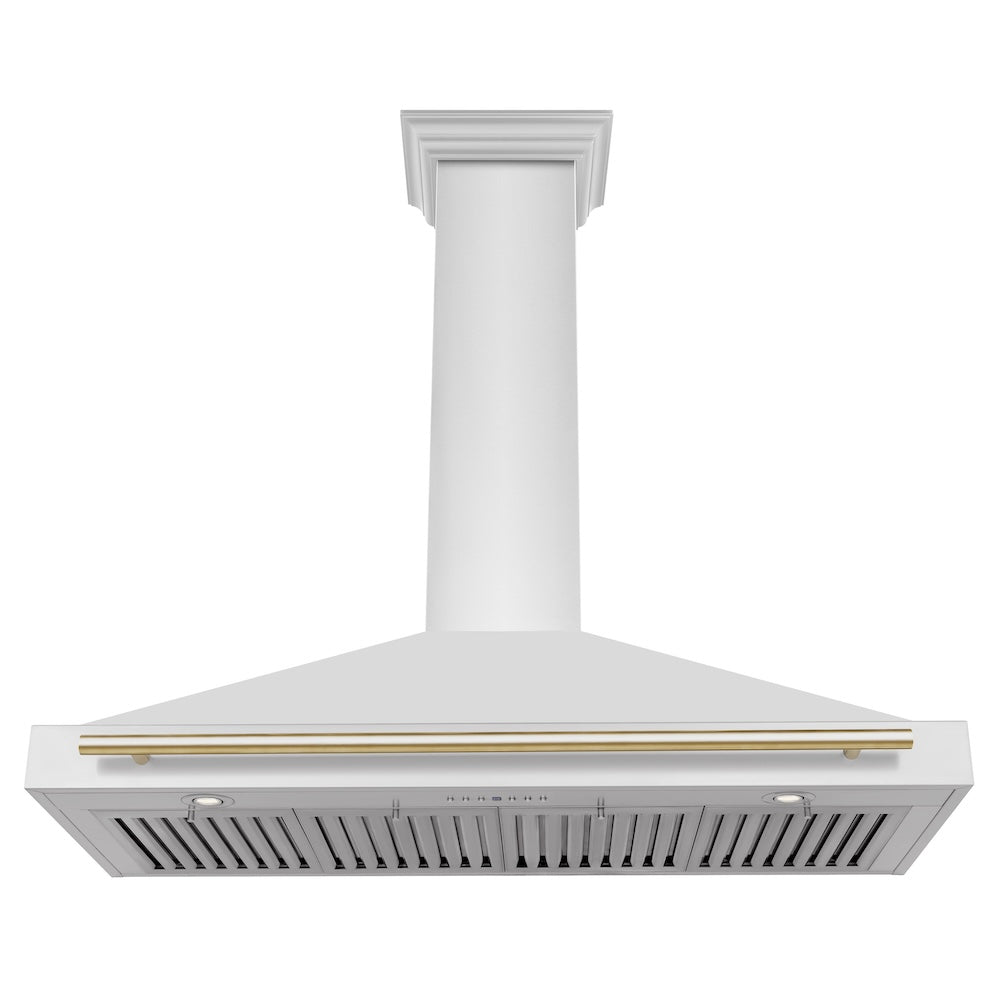 ZLINE 48 in. Autograph Edition Convertible Stainless Steel Range Hood with Stainless Steel Shell and Polished Gold Accents (KB4STZ-48-G)