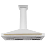 ZLINE 48 in. Autograph Edition Convertible Stainless Steel Range Hood with Stainless Steel Shell and Polished Gold Accents (KB4STZ-48-G)