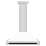 ZLINE 36 in.Autograph Edition Convertible Stainless Steel Range Hood with White Matte Shell and Matte Black Accents (KB4STZ-WM36-MB)