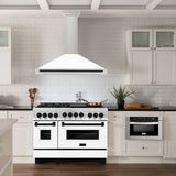 ZLINE 48 in. Autograph Edition Convertible Stainless Steel Range Hood with White Matte Shell and Matte Black Accents (KB4STZ-WM48-MB)