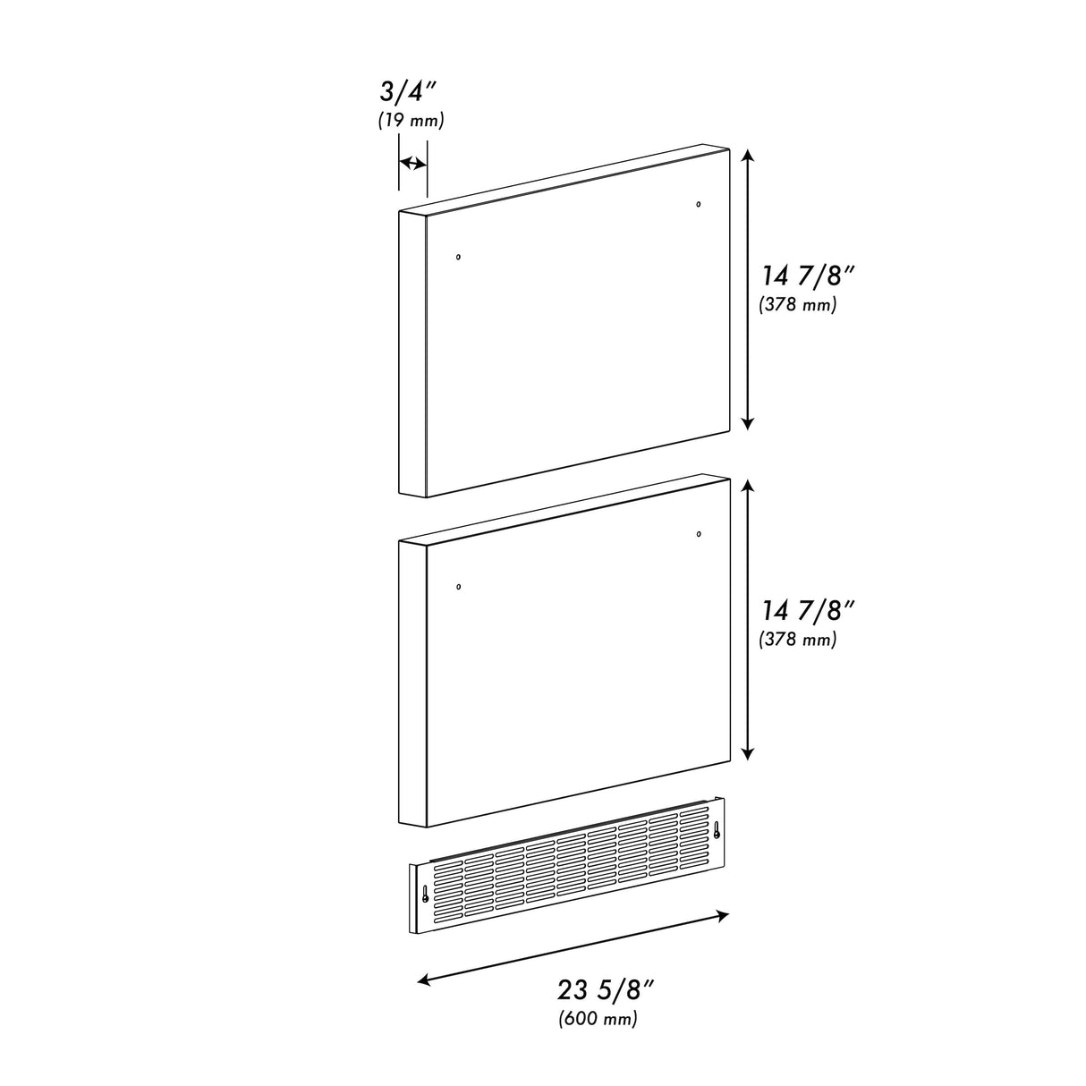 ZLINE 24 In. Touchstone Refrigerator Drawer Panels in Black Stainless Steel (RDPO-BS-24)
