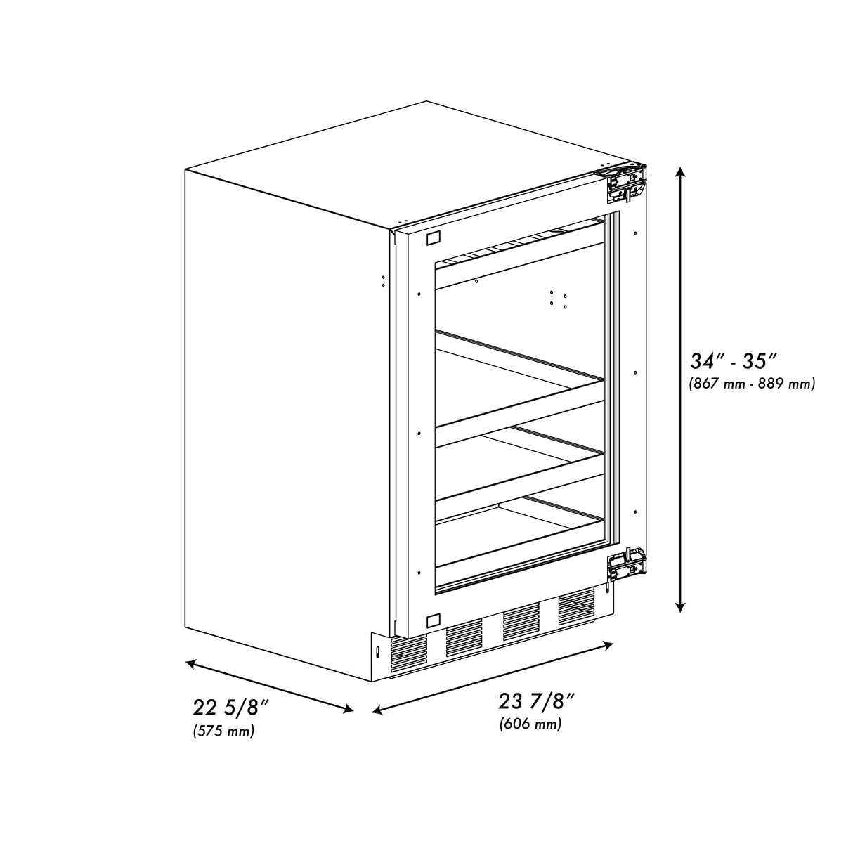 ZLINE 24 in. Touchstone 151 Can Beverage Fridge With Panel Ready Glass Door (RBSPO-24)