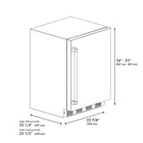 ZLINE 24 in. Touchstone 151 Can Beverage Fridge With Solid Stainless Steel Door (RBSO-ST-24)