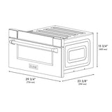 ZLINE Autograph Edition 30 in. 1.2 cu. ft. Built-In Microwave Drawer in Fingerprint Resistant Stainless Steel with Polished Gold Accents (MWDZ-30-SS-G)