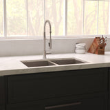 ZLINE 33 in. Anton Undermount Double Bowl Satin Stainless Steel Kitchen Sink with Bottom Grid (SR50D-33S)