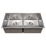 ZLINE 36 in. Anton Undermount Double Bowl Satin Stainless Steel Kitchen Sink with Bottom Grid (SR50D-36S)