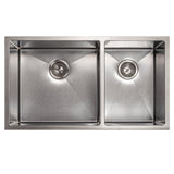 ZLINE 33 in. Chamonix Undermount Double Bowl Satin Stainless Steel Kitchen Sink with Bottom Grid (SR60D-33S)