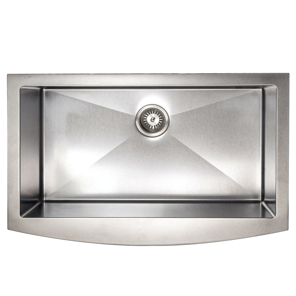 ZLINE 33 in. Vail Farmhouse Apron Mount Single Bowl Satin Stainless Steel Kitchen Sink with Bottom Grid (SAS-33S)