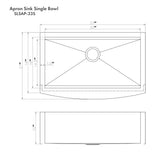 ZLINE 33 in. Moritz Farmhouse Apron Mount Single Bowl Satin Stainless Steel Kitchen Sink with Bottom Grid and Accessories (SLSAP-33S)