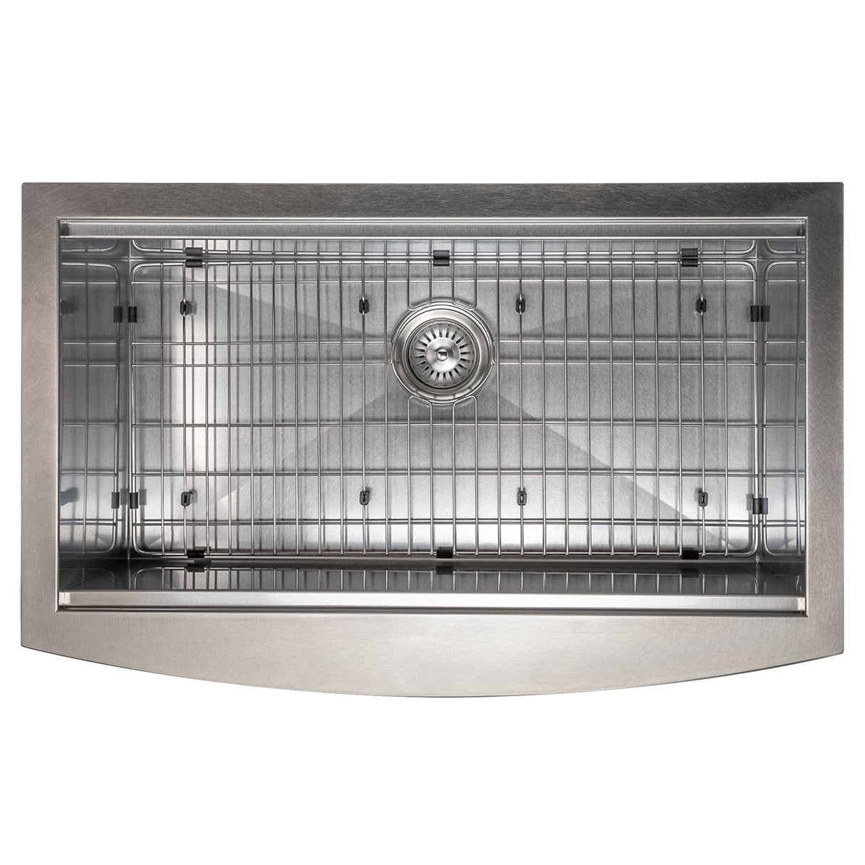 ZLINE 33 in. Moritz Farmhouse Apron Mount Single Bowl Satin Stainless Steel Kitchen Sink with Bottom Grid and Accessories (SLSAP-33S)