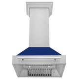 ZLINE 30" Fingerprint Resistant Stainless Steel Range Hood with Blue Gloss Shell (8654SNX-BG30)