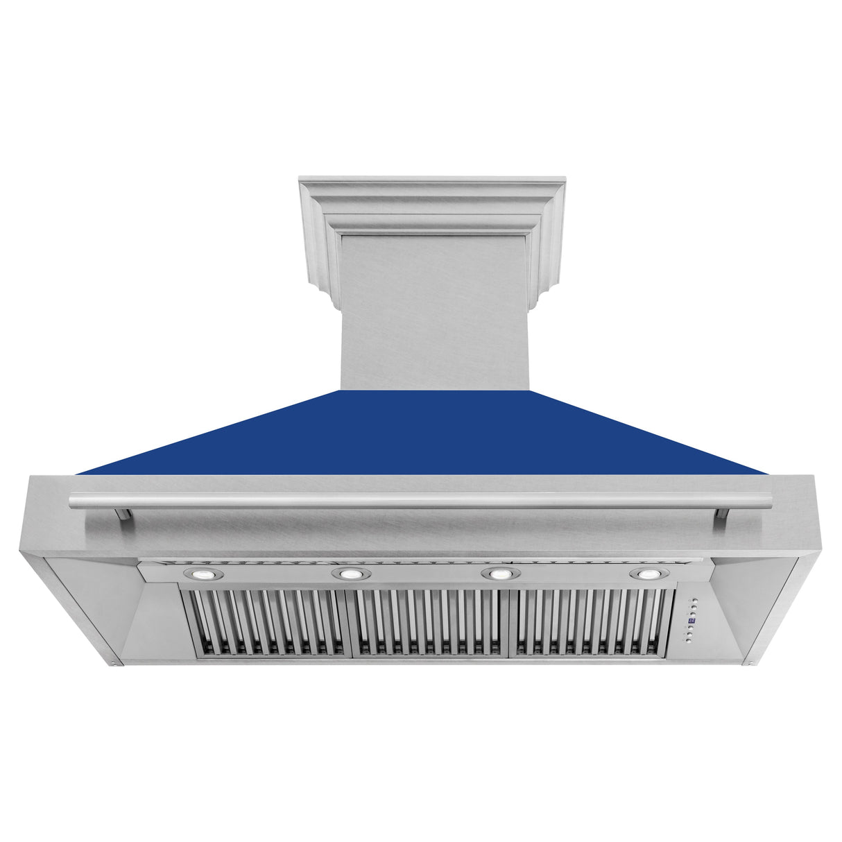 ZLINE 48" Fingerprint Resistant Stainless Steel Range Hood with Blue Matte Shell (8654SNX-BM48)