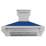 ZLINE 48" Fingerprint Resistant Stainless Steel Range Hood with Blue Matte Shell (8654SNX-BM48)
