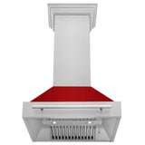 ZLINE 30" Fingerprint Resistant Stainless Steel Range Hood with Red Gloss Shell (8654SNX-RG30)