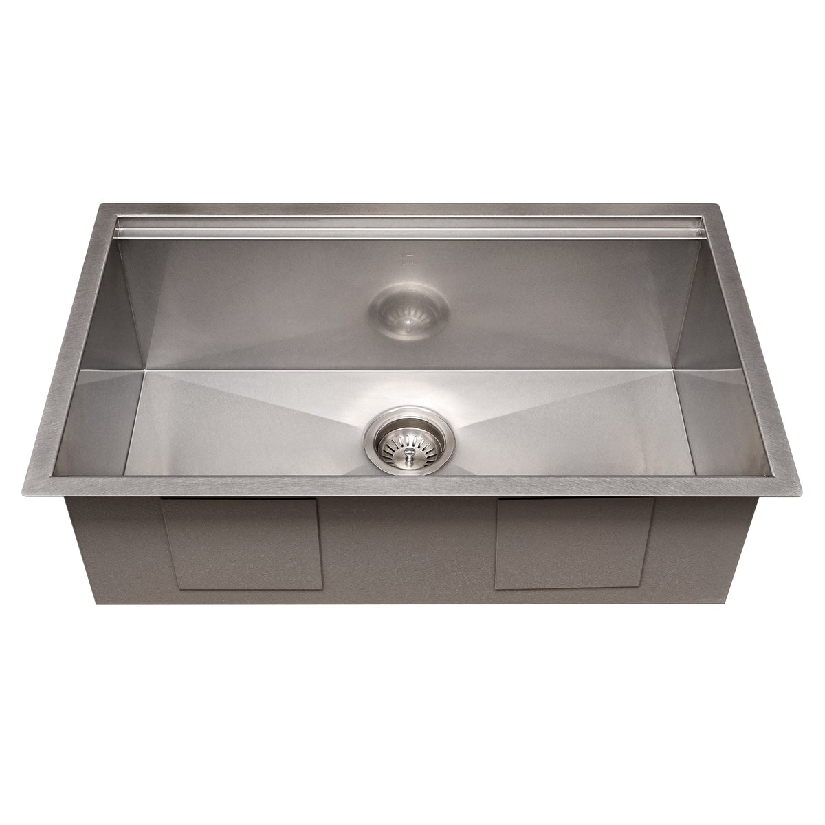 ZLINE 33 in. Garmisch Undermount Single Bowl Satin Stainless Steel Kitchen Sink with Bottom Grid and Accessories (SLS-33S)