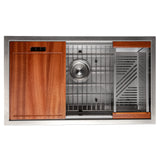 ZLINE 33 in. Garmisch Undermount Single Bowl Satin Stainless Steel Kitchen Sink with Bottom Grid and Accessories (SLS-33S)
