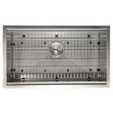 ZLINE 33 in. Garmisch Undermount Single Bowl Satin Stainless Steel Kitchen Sink with Bottom Grid and Accessories (SLS-33S)