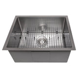 ZLINE 23 in. Meribel Undermount Single Bowl Satin Stainless Steel Kitchen Sink with Bottom Grid (SRS-23S)