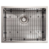 ZLINE 27 in. Meribel Undermount Single Bowl Satin Stainless Steel Kitchen Sink with Bottom Grid (SRS-27S)