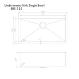 ZLINE 33 in. Meribel Undermount Single Bowl Satin Stainless Steel Kitchen Sink with Bottom Grid (SRS-33S)
