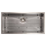 ZLINE 36 in. Meribel Undermount Single Bowl Satin Stainless Steel Kitchen Sink with Bottom Grid (SRS-36S)