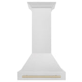 ZLINE Autograph Edition 30" Fingerprint Resistant Stainless Steel Range Hood with Polished Gold Handle (8654SNZ-30-G)