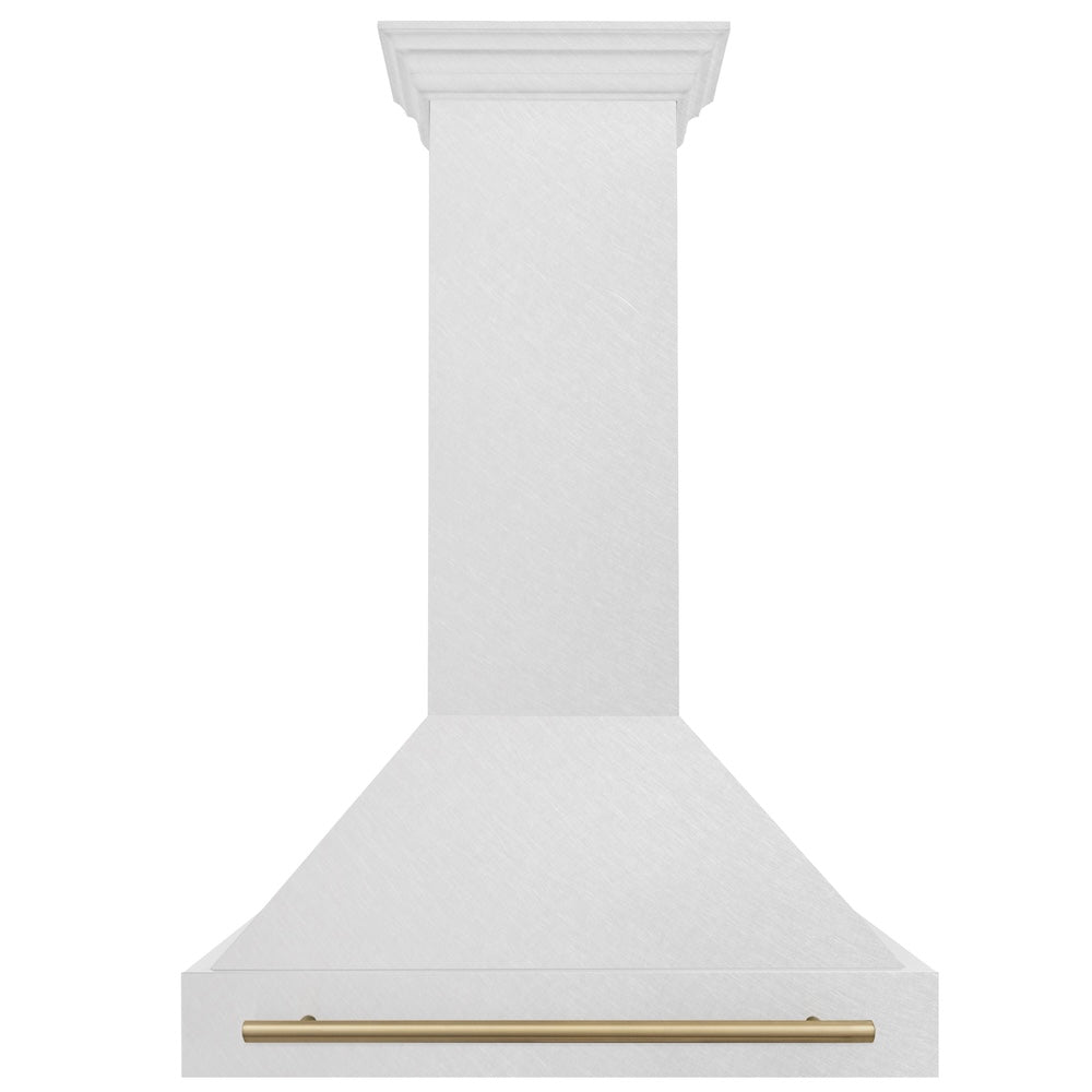 ZLINE Autograph Edition 36" Fingerprint Resistant Stainless Steel Range Hood with Champagne Bronze Handle (8654SNZ-36-CB)
