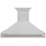 ZLINE Autograph Edition 48" Fingerprint Resistant Stainless Steel Range Hood with Champagne Bronze Handle (8654SNZ-48-CB)