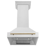 ZLINE Autograph Edition 30" Fingerprint Resistant Stainless Steel Range Hood with Champagne Bronze Handle (8654SNZ-30-CB)