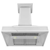 ZLINE 36" Designer Series Ducted Wall Mount Range Hood in Fingerprint Resistant Stainless Steel with Mirror Accents (655MR-36)