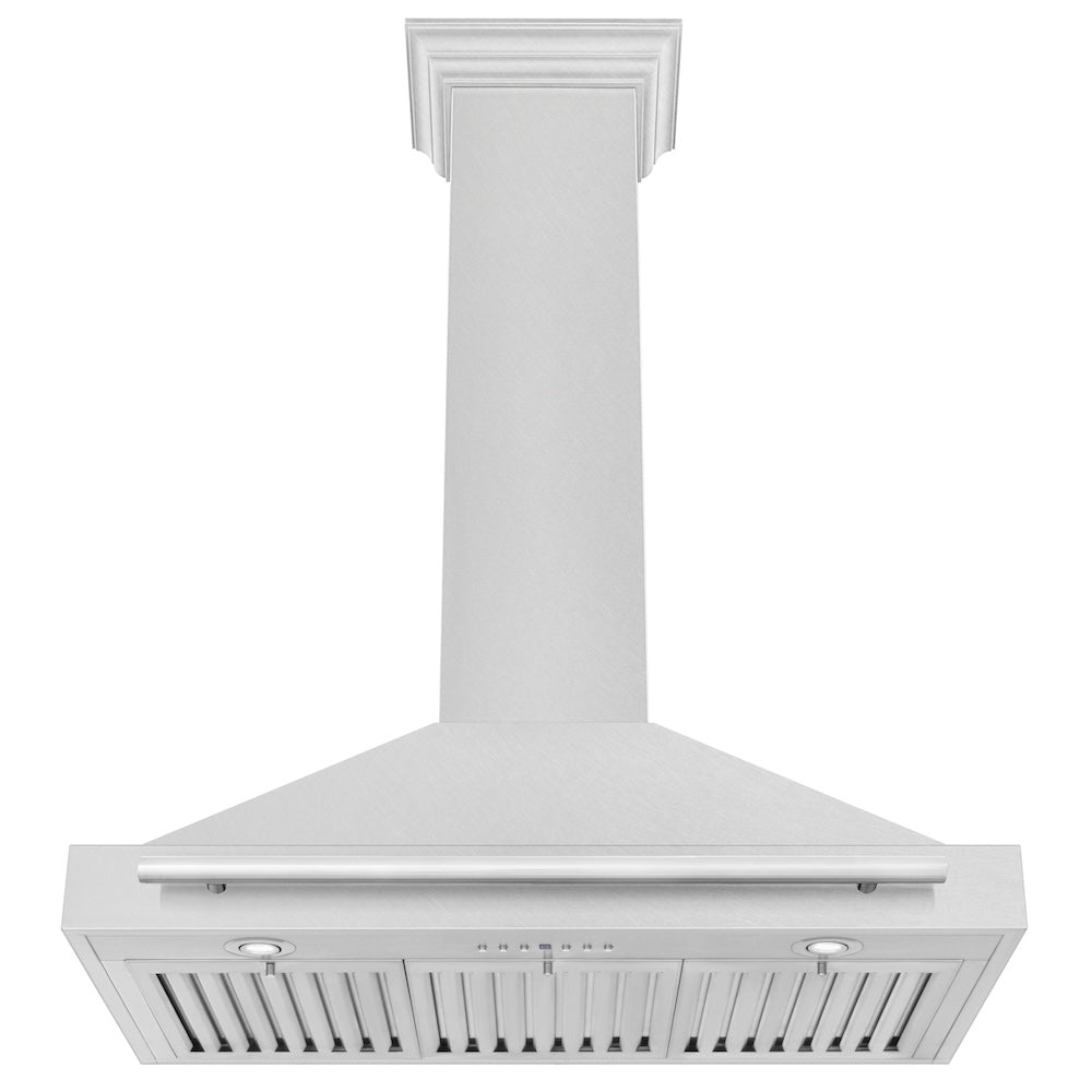 ZLINE 36 in. Convertible Fingerprint Resistant DuraSnow® Stainless Steel Range Hood with Stainless Steel Handle (KB4SNX-36)