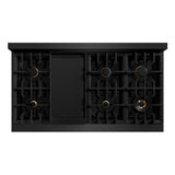 ZLINE 48 in. 6.7 cu. ft. Select Double Oven Dual Fuel Range in Black Stainless Steel with 8 Brass Burners (HDRB-BR-48)