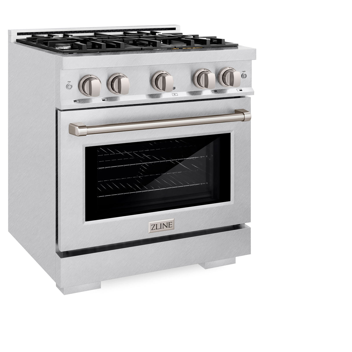 ZLINE 30 in. 4.2 cu. ft. Select Dual Fuel Range with 4 Burner Gas Cooktop and Electric Convection Oven in Satin Stainless Steel (HDRS-30)
