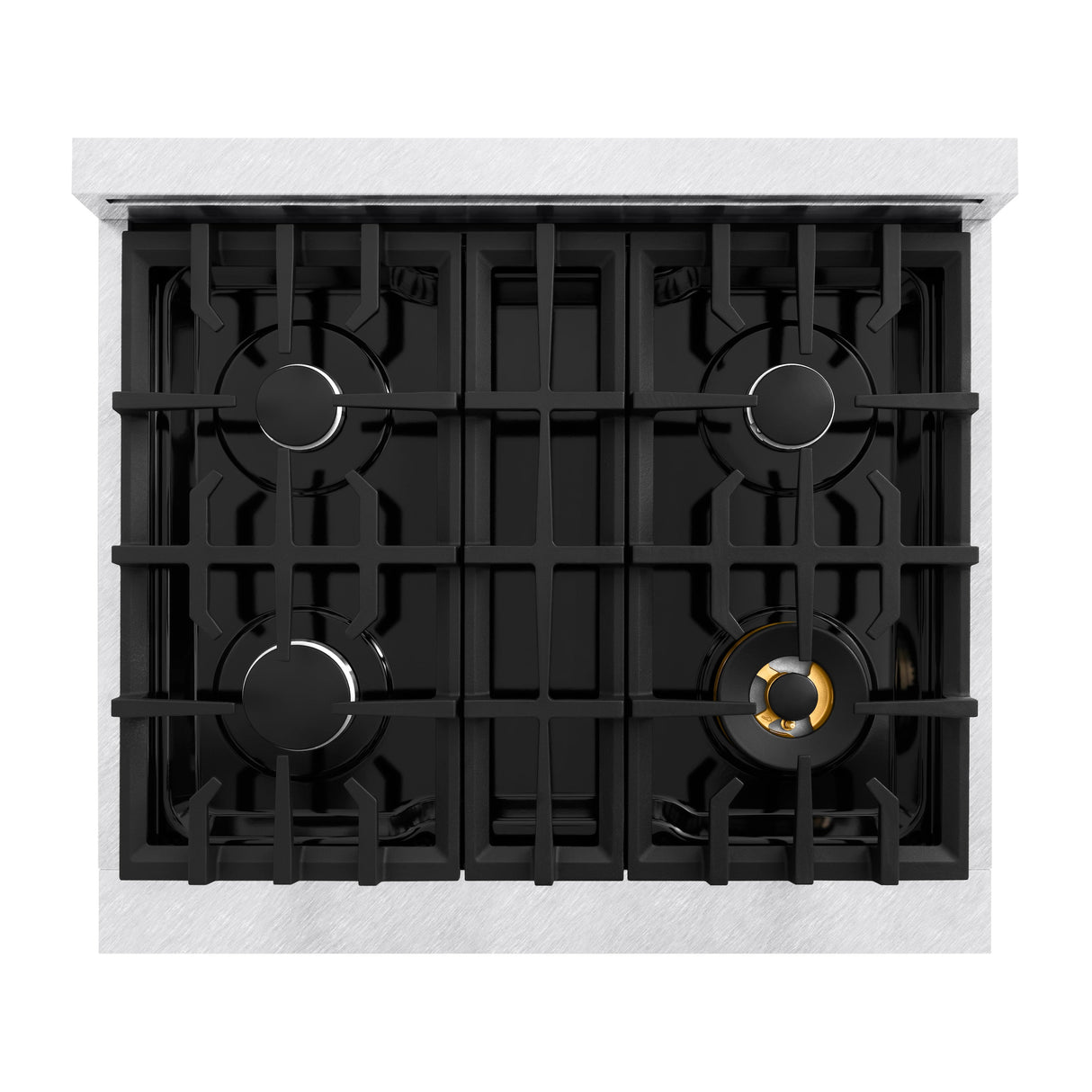 ZLINE 36 in. 5.2 cu. ft. Select Gas Range with 6 Burner Cooktop and Convection Gas Oven in Satin Stainless Steel with Black Matte Door (HGRS-BLM-36)