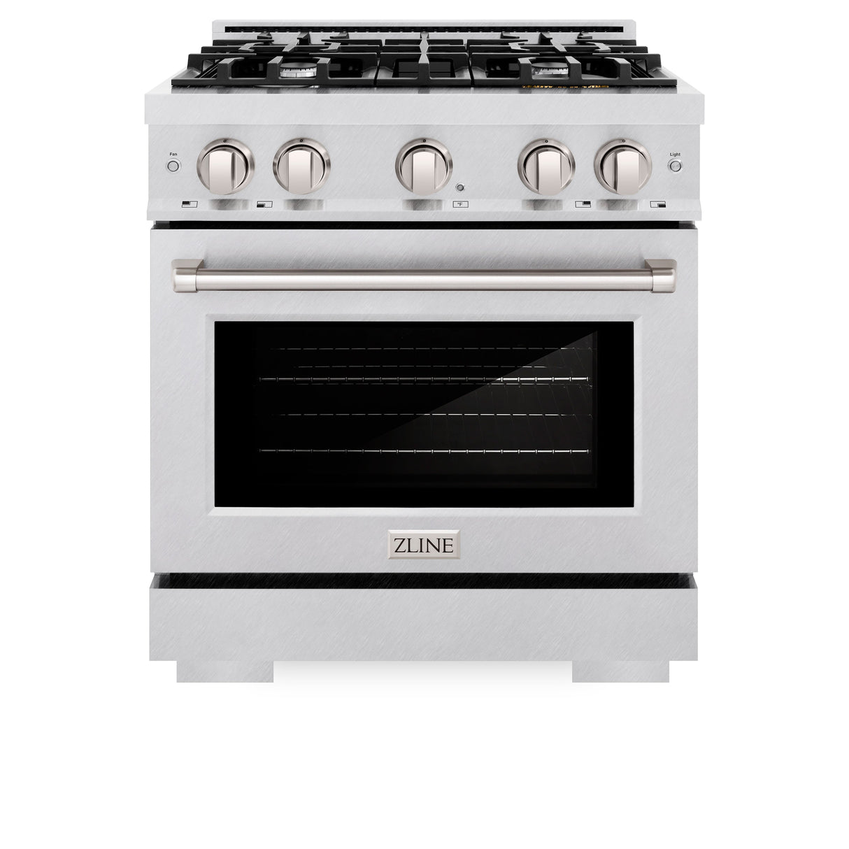 ZLINE 30 in. 4.2 cu. ft. Select Gas Range with 4 Burner Cooktop and Convection Gas Oven in Satin Stainless Steel (HGRS-30)