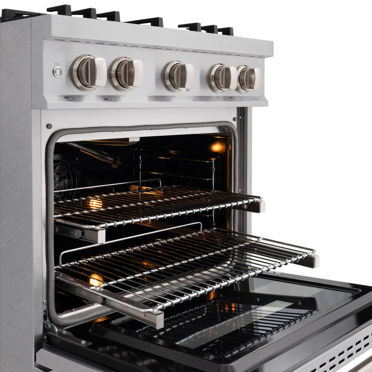 ZLINE 30 in. 4.2 cu. ft. Select Gas Range with 4 Burner Cooktop and Convection Gas Oven in Satin Stainless Steel (HGRS-30)