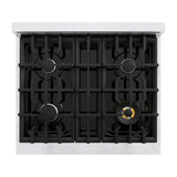 ZLINE 30 in. 4.2 cu. ft. Select Gas Range with 4 Burner Cooktop and Convection Gas Oven in Satin Stainless Steel (HGRS-30)