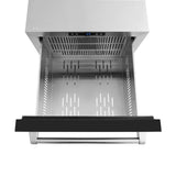 ZLINE 24 in. Touchstone 168 Can Outdoor-Rated Dual Refrigerator Drawer with Black Matte Doors (RDSO-BLM-24)