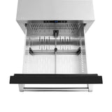 ZLINE 24 in. Touchstone 168 Can Outdoor-Rated Dual Refrigerator Drawer with Black Matte Doors (RDSO-BLM-24)