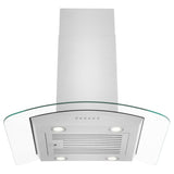 ZLINE 30” Alpine Series Convertible Island Mount Range Hood in Stainless Steel with Remote Control, LED lighting, and Dishwasher-Safe Baffle Filters (ALP70IS-30)
