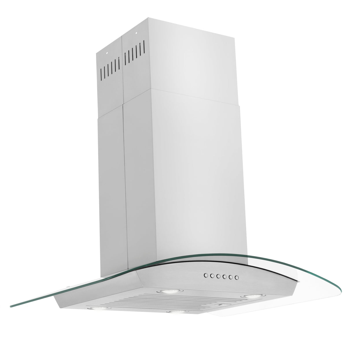 ZLINE 36” Alpine Series Convertible Island Mount Range Hood in Stainless Steel with Remote Control, LED lighting, and Dishwasher-Safe Baffle Filters (ALP70IS-36)