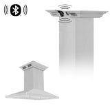 48" ZLINE CrownSound™Ducted Vent Island Mount Range Hood in Stainless Steel with Built-in Bluetooth Speakers (GL2iCRN-BT-48)